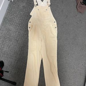 Yellow corduroy overalls